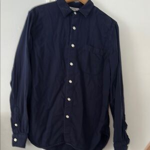 Blue Casual Button Down Shirt with Classic Fit
